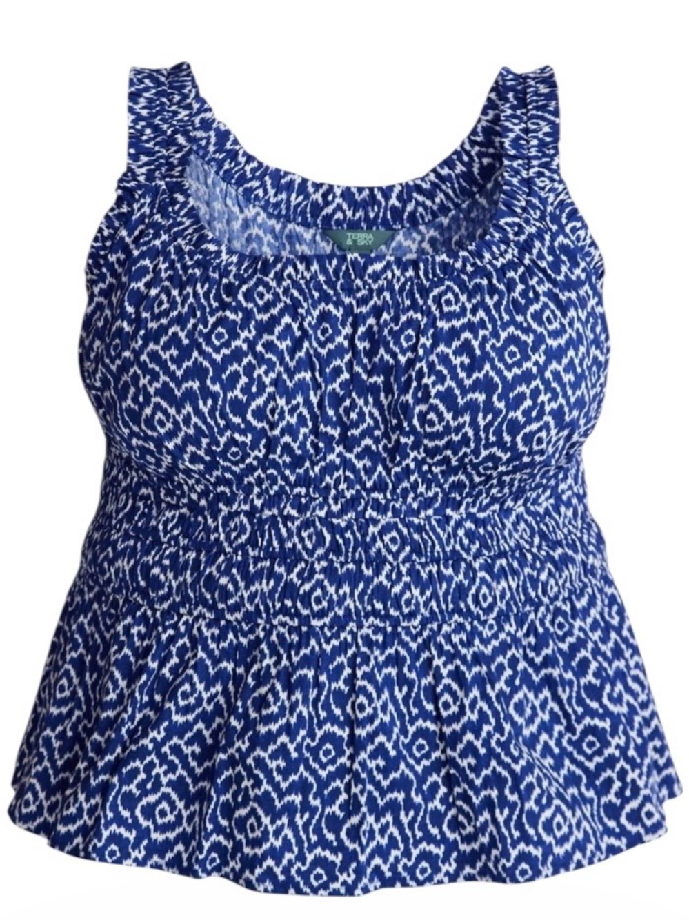 Women’s Plus Sleeveless Smocked Peplum Tank Top from Terra & Sky